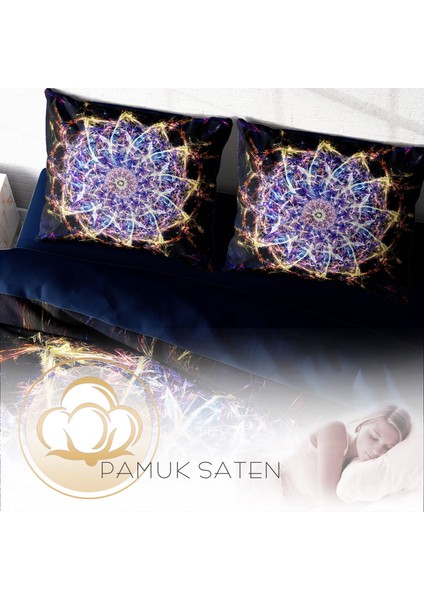 Mandala 1 3D Pamuk Saten Çift Kişilik Nevresim Takımı fırsatları