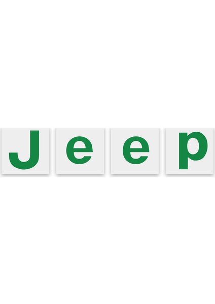 Jeep Wrangler 2015 - 2018 Ön Jeep Amblem Sticker (Yeşil)