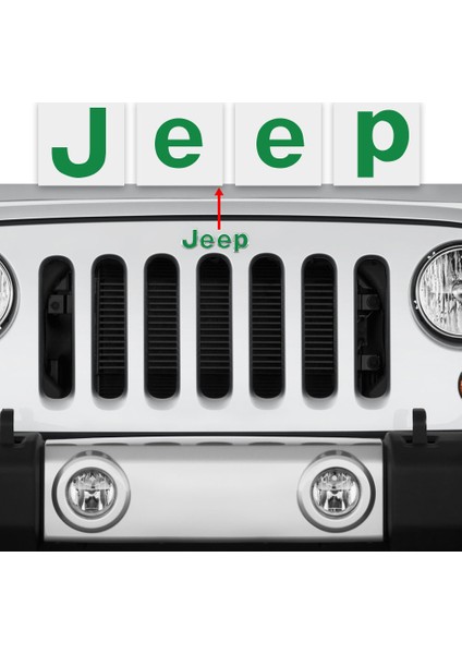 Jeep Wrangler 2015 - 2018 Ön Jeep Amblem Sticker (Yeşil)