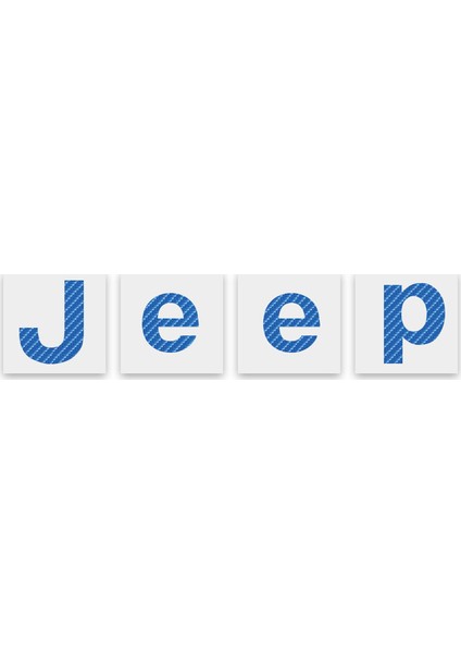 Ipg Jeep Wrangler 2015 - 2018 Ön Jeep Amblem Sticker (Mavi Karbon Fiber)