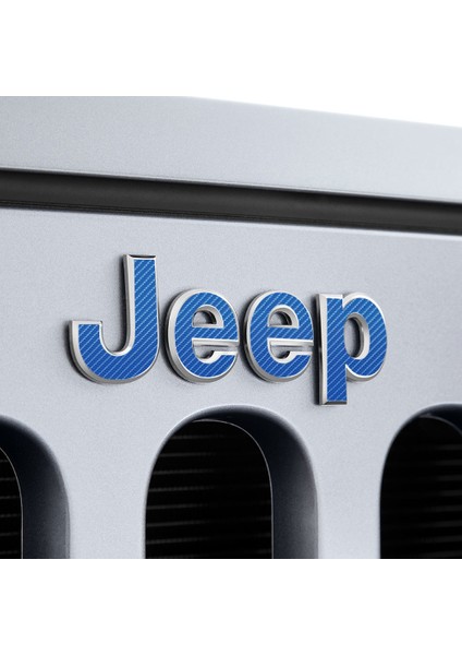 Ipg Jeep Wrangler 2015 - 2018 Ön Jeep Amblem Sticker (Mavi Karbon Fiber)