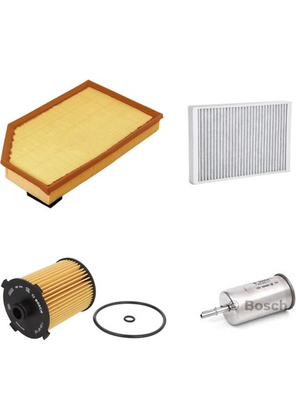 Filtre Bakım Seti Volvo S60 1.5 T3 2105+ Hava + Yağ F.+ Yakıt Filtre + Polen Bosch