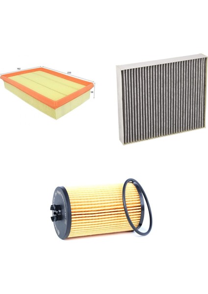 Filtre Bakım Seti Opel Mokka 1.6 Dci Dizel 2015 - 2016 Hava + Yağ F.+ Polen Bosch