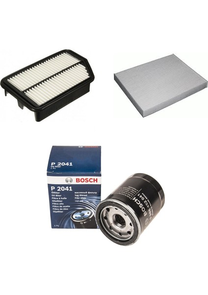 Filtre Bakım Seti Kia Sportage 1.6 2011+ Benzinli Hava + Yağ F.+ Polen Bosch
