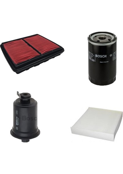 Filtre Bakım Seti Honda Cıvıc 1.6 1996-2001 Benzinli Hava + Yağ F.+ Yakıt Filtre + Polen Bosch