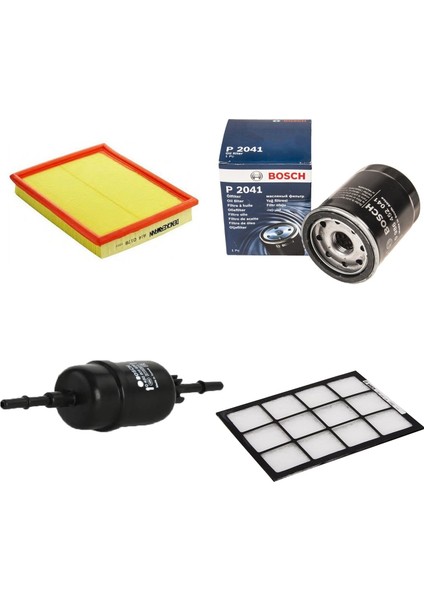 Filtre Bakım Seti Fiat Palio 1.2 2000-2007 Benzinli Hava + Yağ F.+ Yakıt Filtre + Polen Bosch