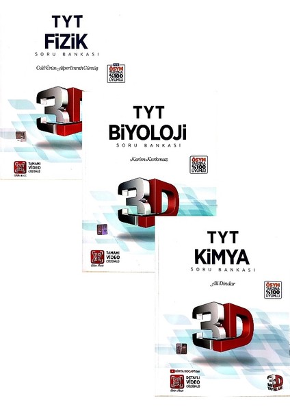 TYT Fizik,kimya,biyoloji Soru Bankası Seti