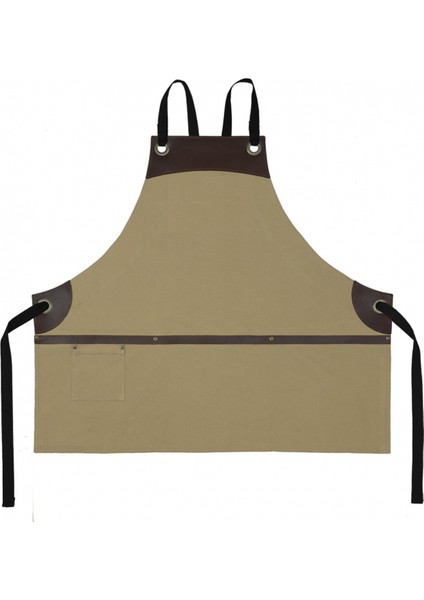 Askılı Önlük Master Şef - Barista - Aşçı - Kuaför - Tattoo - Mutfak - Chef Garson Önlüğü Krem