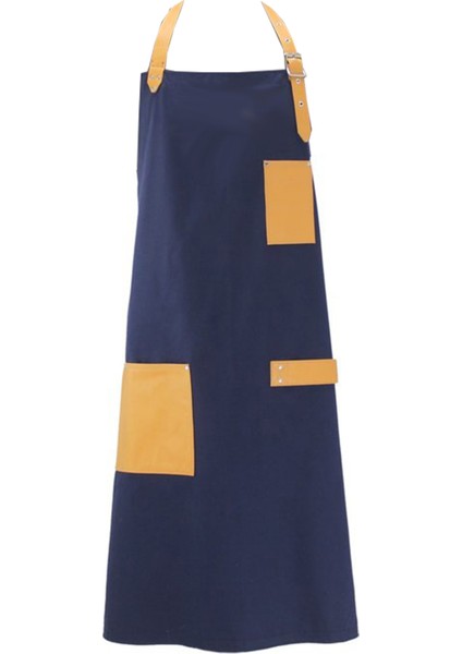 Askılı Önlük Master Şef - Barista - Aşçı - Kuaför - Tattoo - Mutfak - Chef Garson Önlüğü Lacivert