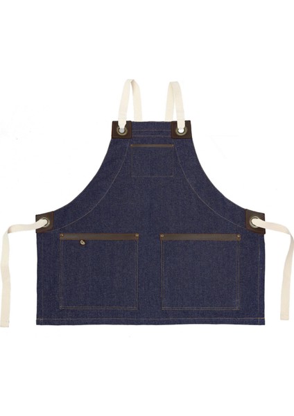 Askılı Önlük Master Şef - Barista - Aşçı - Kuaför - Tattoo - Mutfak - Chef Garson Önlüğü Lacivert