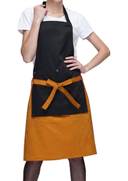 Askılı Önlük Master Şef - Barista - Aşçı - Kuaför - Tattoo - Mutfak - Chef Garson Önlüğü Turuncu