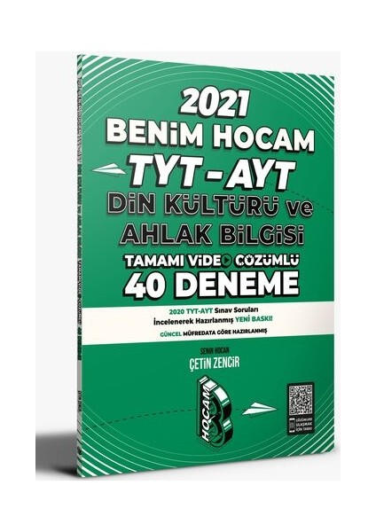 Benim Hocam Yayınları 2021 TYT Din Kültürü Ve Ahlak Bilgisi Tamamı Video Çözümlü 40 Deneme Sınavı