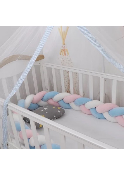 store 3'lü Örgü Koruma 200 cm Mavi-Beyaz-Pembe