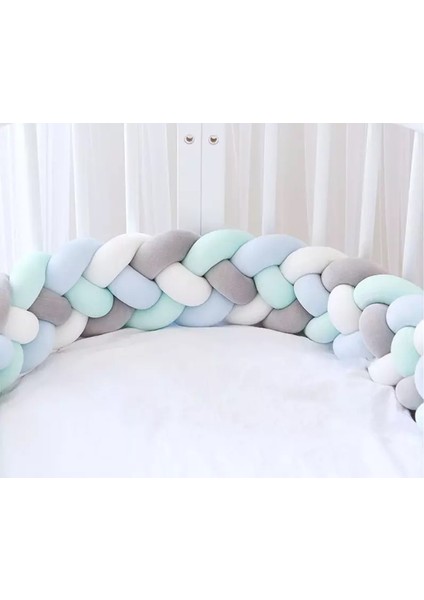 store 4'lü Örgü Koruma 200 cm Bebe Mavi-Su Yeşili-Beyaz-Gri