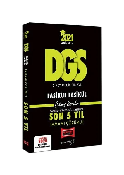 Yargı Yayınevi 2021 DGS VIP Tamamı Çözümlü Fasikül Fasikül Son 5 Yıl Çıkmış Sorular – 9 Ağustos 2020 Sınavı Dahil