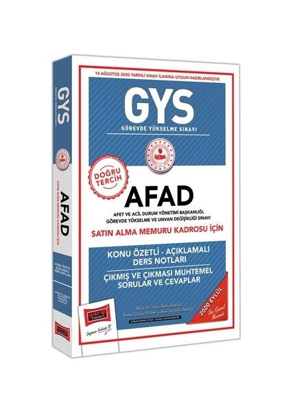 GYS AFAD Satın Alma Memuru Kadrosu İçin Konu Özetli Çıkmış Ve Çıkması Muhtemel Sorular