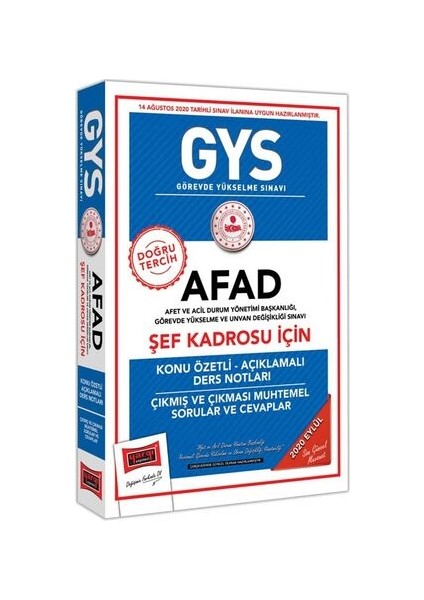 GYS AFAD Şef Kadrosu İçin Konu Özetli Çıkmış Ve Çıkması Muhtemel Sorular