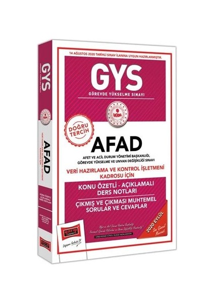 GYS AFAD Veri Hazırlama Ve Kontrol İşletmeni Kadrosu İçin Konu Özetli Çıkmış Ve Çıkması Muhtemel Sorular