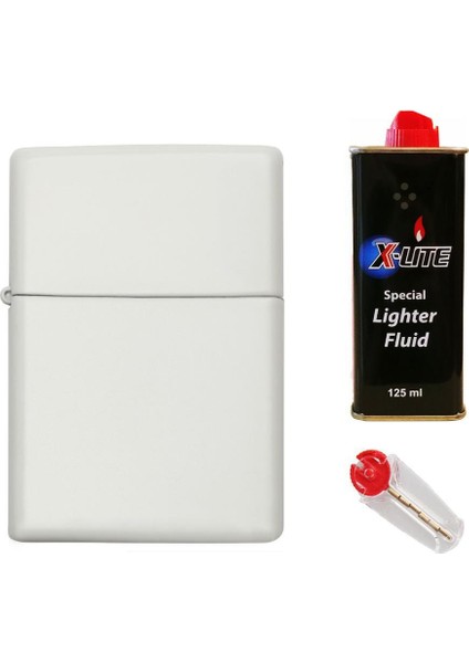 Benzinli Çakmak Hediye Seti Ym Beyaz