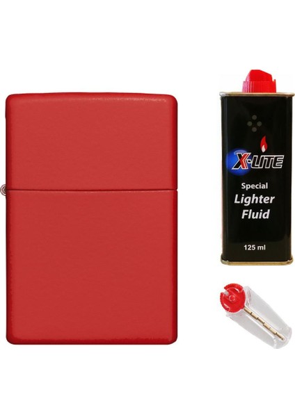 Benzinli Çakmak Hediye Seti Ym Kırmızı