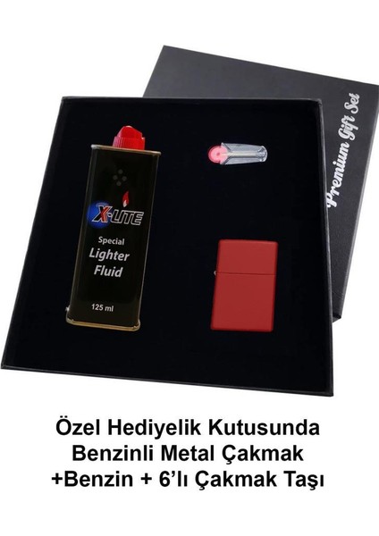 Benzinli Çakmak Hediye Seti Ym Kırmızı fiyatları