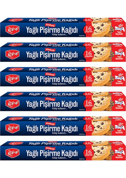 Kesilmiş Yağlı Pişirme Kağıdı 16 Yaprak 6lı Kutu Set