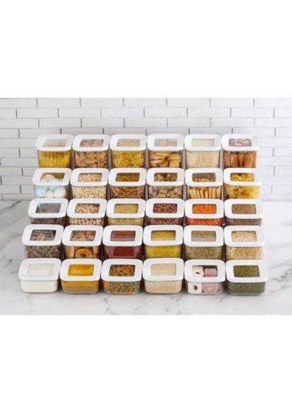 30 Lu Full Set Akrilik Saklama Kabı Erzak Kabı Seti