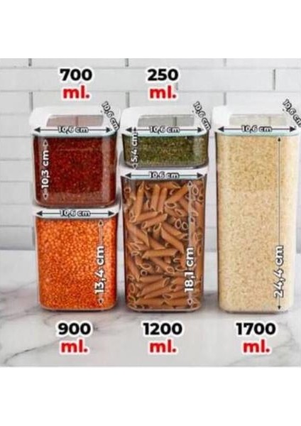 30 Lu Full Set Akrilik Saklama Kabı Erzak Kabı Seti