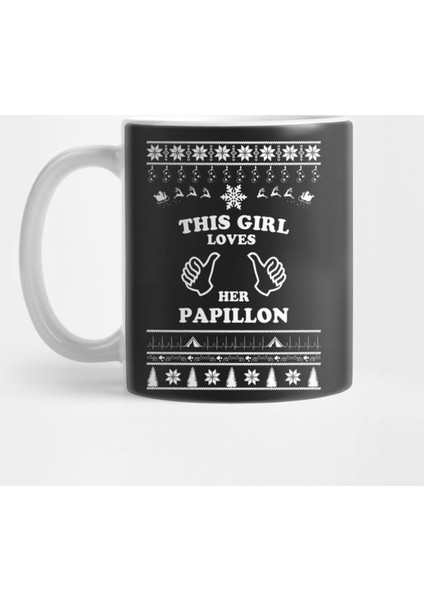 Merry Christmas Papillon Kupa Bardak