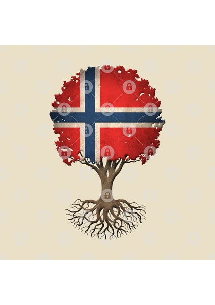 Tree Of Life With Norwegian Flag Kupa Bardak