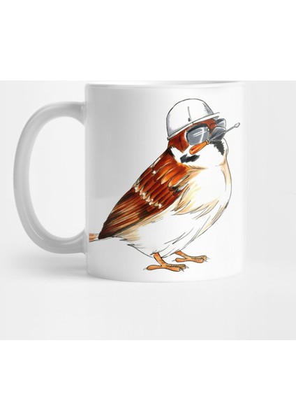 Worker Male House Sparrow Kupa Bardak