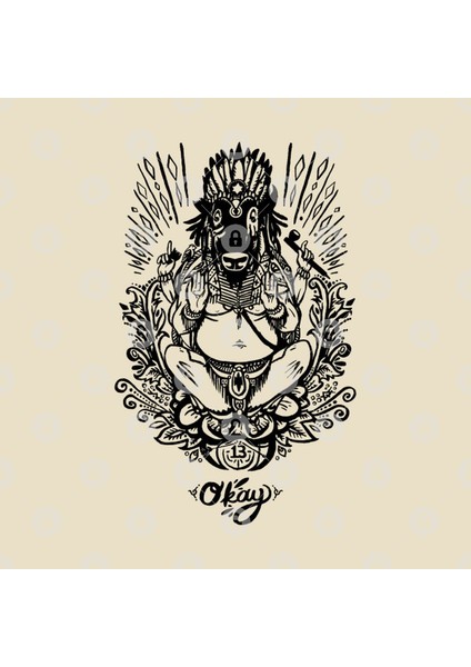 Western Ganesh - Black Line Kupa Bardak