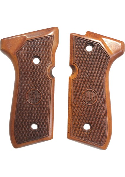 Beretta F92 Yavuz 16 Beretta Logolu Lazer Kesim Kızıl Ahşap Kabze