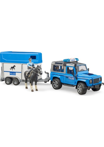 Land Rover Polis Aracı At Nakil Römorku Memur ve Atı  BR02588