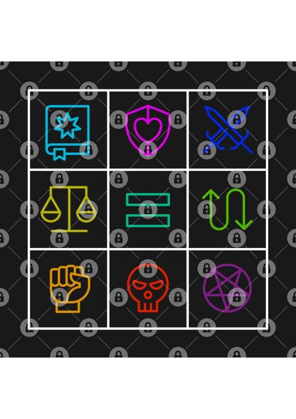 Alignment - Dungeons & Dragons Line Art Series Kupa Bardak