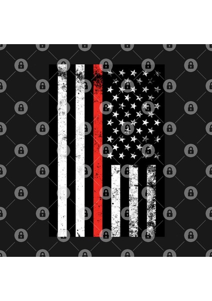 Distressed Fire Fighter Thin Red Line Flag Kupa Bardak