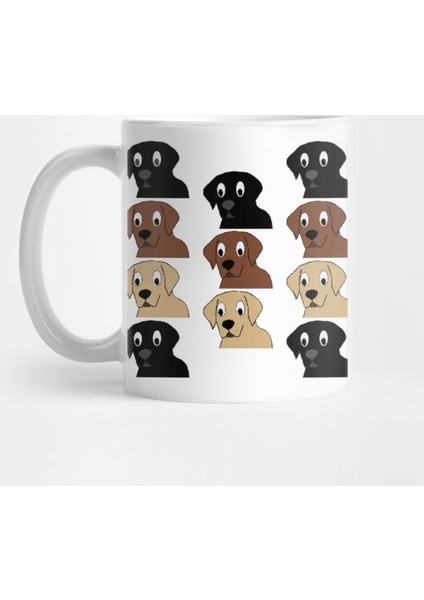 Labrador Retriever All Colors Cartoon Head Kupa Bardak