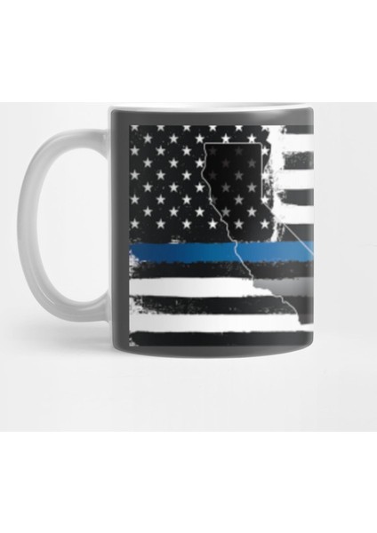 California Thin Blue Line Flag Kupa Bardak
