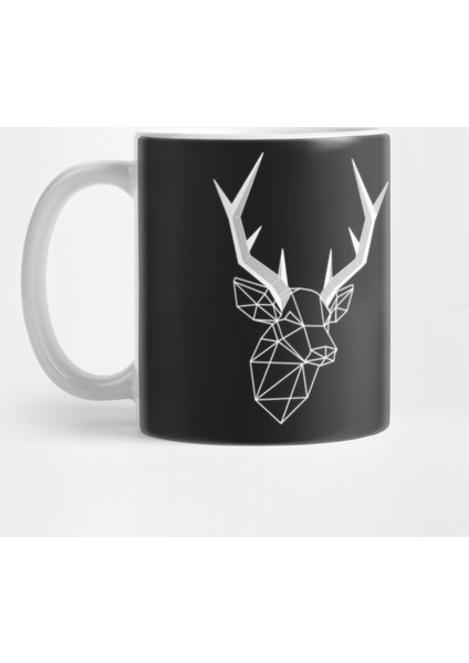 Geometric Light Line Stag Head Kupa Bardak