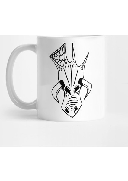 Dragon Head Line Art Kupa Bardak