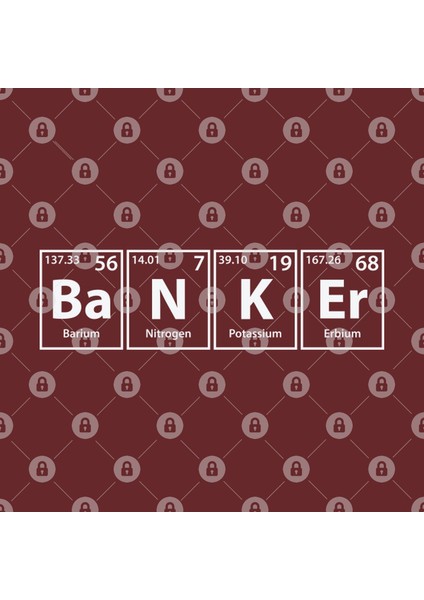 Banker (Ba-N-K-Er) Periodic Elements Spelling Kupa Bardak