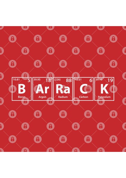 Barrack (B-Ar-Ra-C-K) Periodic Elements Spelling Kupa Bardak