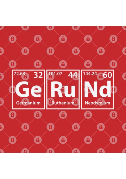 Gerund (Ge-Ru-Nd) Periodic Elements Spelling Kupa Bardak