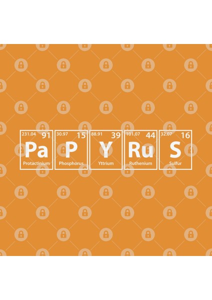 Papyrus (Pa-P-Y-Ru-S) Periodic Elements Spelling Kupa Bardak