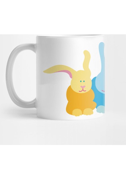 Pair Of Blue And Gold Bunnies Kupa Bardak