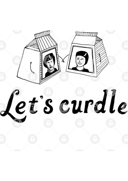 Let'S Curdle Cuddling Milk Cartons - Line Drawing Kupa Bardak