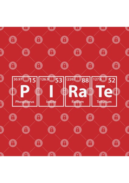 Pirate (P-I-Ra-Te) Periodic Elements Spelling Kupa Bardak
