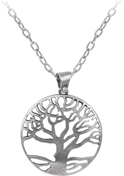 Kadın Antik Gümüş Kaplama Hayat Ağacı Figürlü Kolye fırsatları