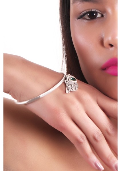 Kadın Antik Gümüş Kaplama Swarovski Taşlı Kilit&anahtar Charm Bilezik fiyatları