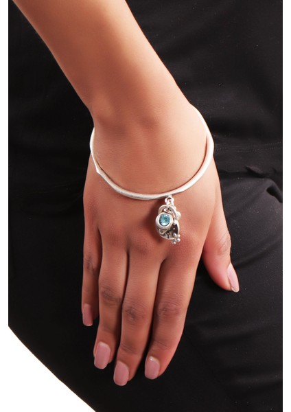 Kadın Antik Gümüş Kaplama Swarovski Taşlı Kilit&anahtar Charm Bilezik fiyatları